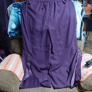 Elegant Purple Women's Plus Size Pants
